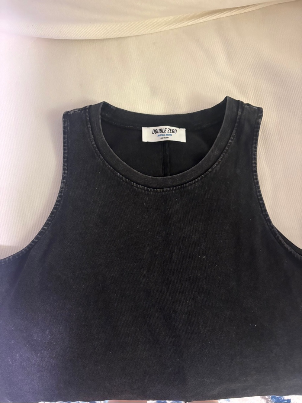 Double Zero Washed Black Tank